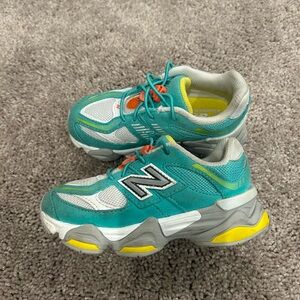 New Balance Kids' Turquoise and Lime Sneakers